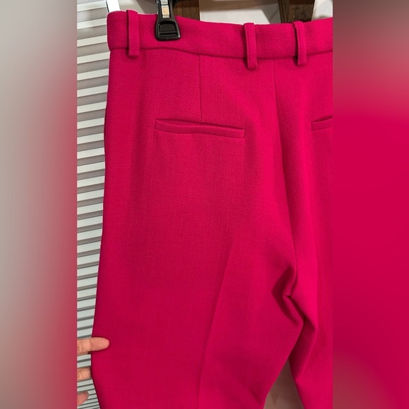 NWOT Rosetta Getty Wool Crepe Tapered Trouser Pants Fuchsia Pink 4 - Picture 8 of 15